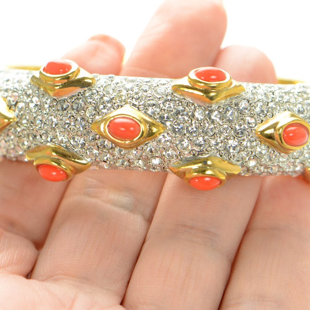 Kenneth Jay Lane Kjl Cabochon & Crystal Bracelet - image 8